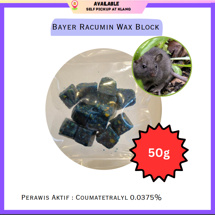 Racumin Wax 50g Block Rat Killer Rat Poison Rat Bait Racun tikus boleh ...