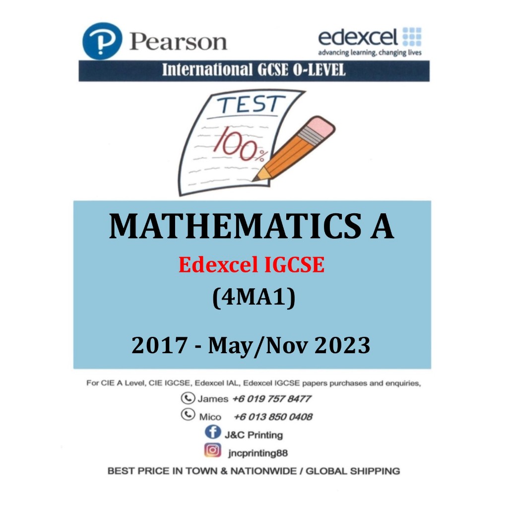 Edexcel Igcse O Level Past Year Papers Mathematics A 4ma1 P1f2f3h1h4h2h Shopee Malaysia 4140