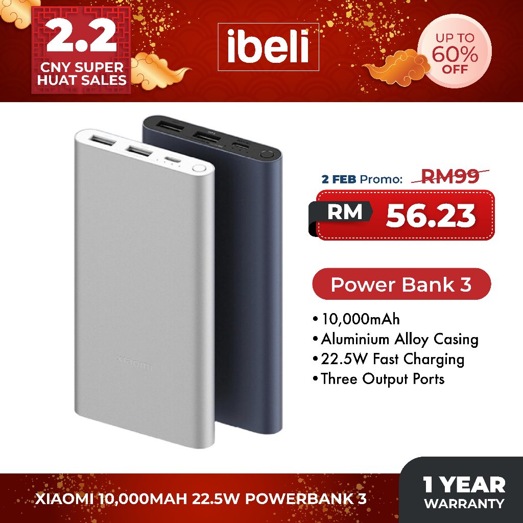 Original XiaoMi Redmi Power Bank 10000mAh (PB100LZM) Xiaomi Malaysia Set