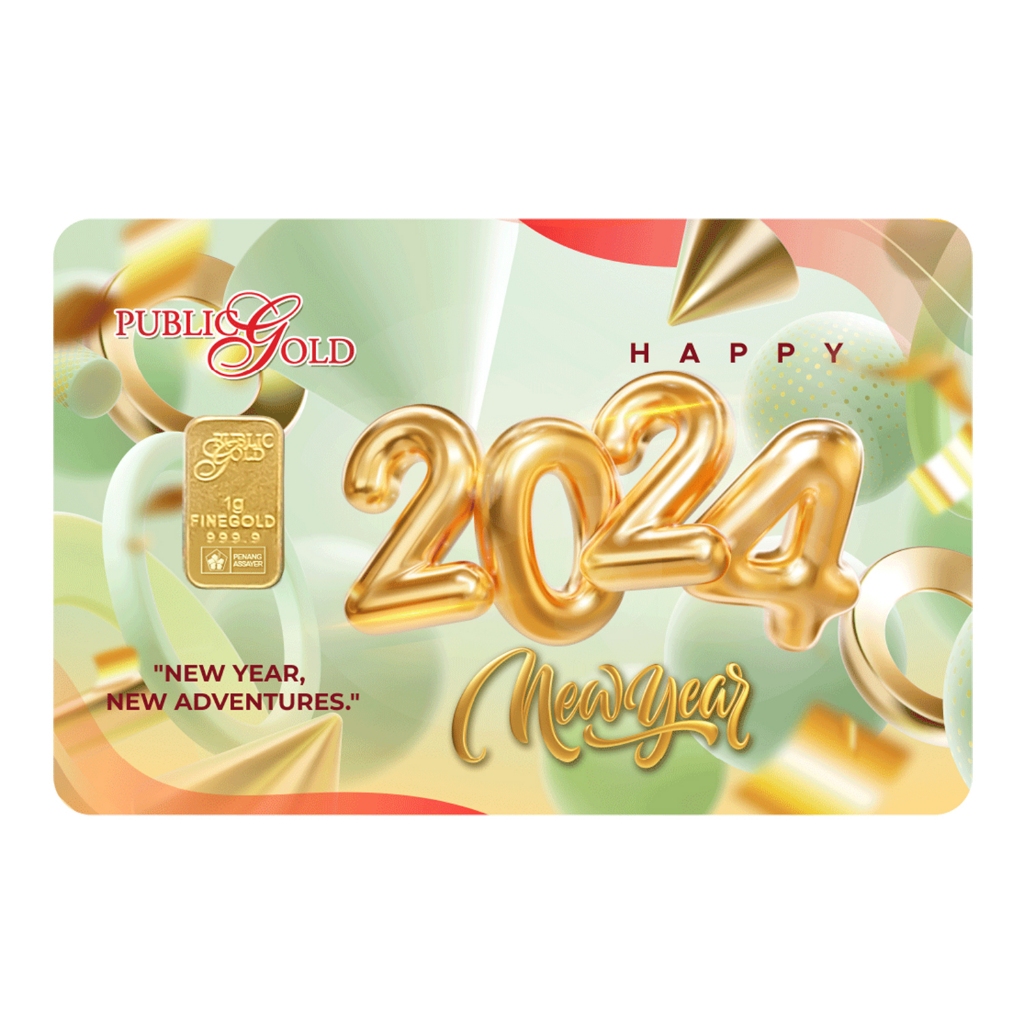 Public Gold Bullion Bar PG 1g Au 999.9 New Year 2024 Shopee Malaysia