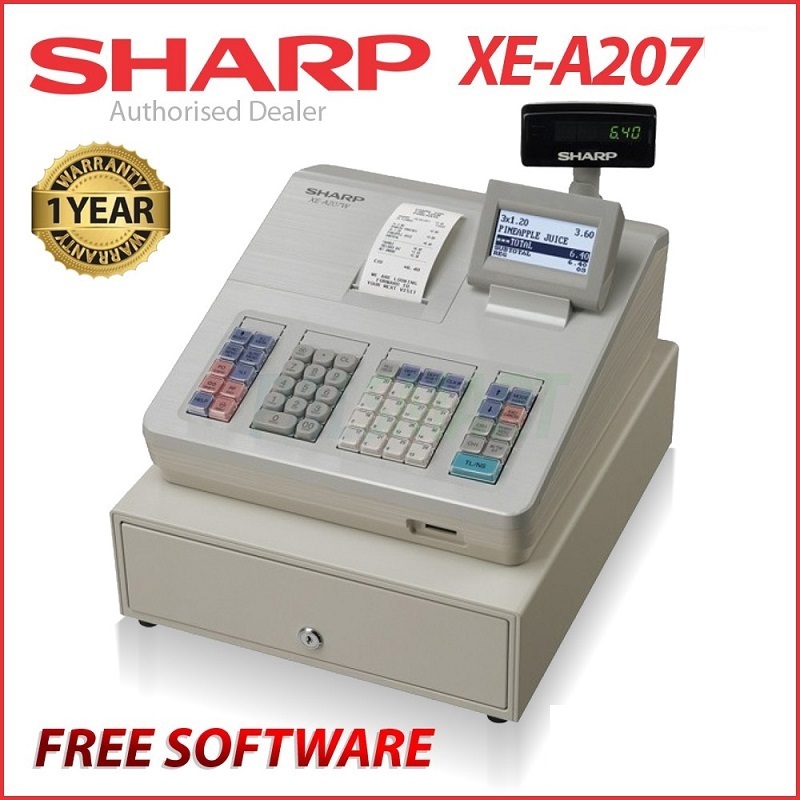 Sharp Xe A207 Electronic Cash Register Sst Ready Xea207 Xea207bk Black Mesin Cashier Kira Duit 