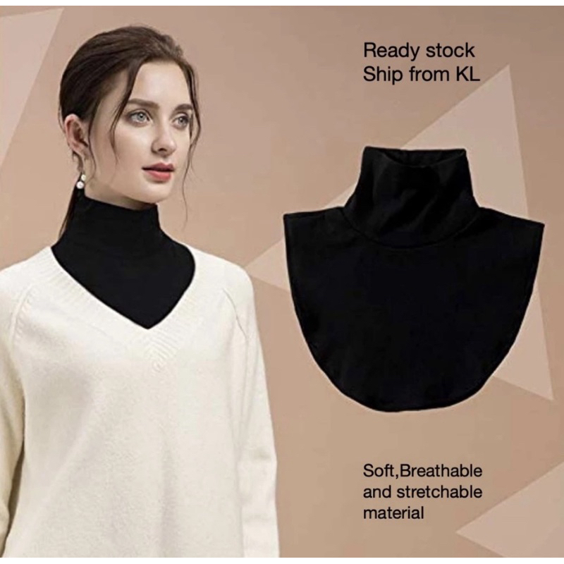 High Neck Inner Leher Dada Turtleneck Half Inner Inner Tutup Leher