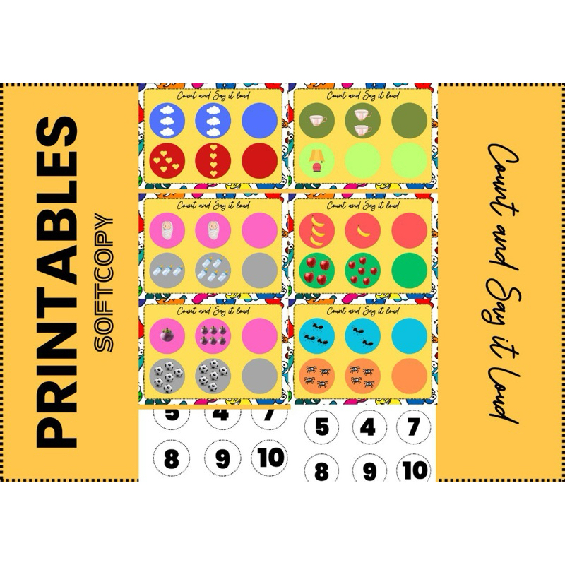 [SOFTCOPY]4 Printable sheets TOPIC - COUNT AND SAY IT LOUD | Shopee ...