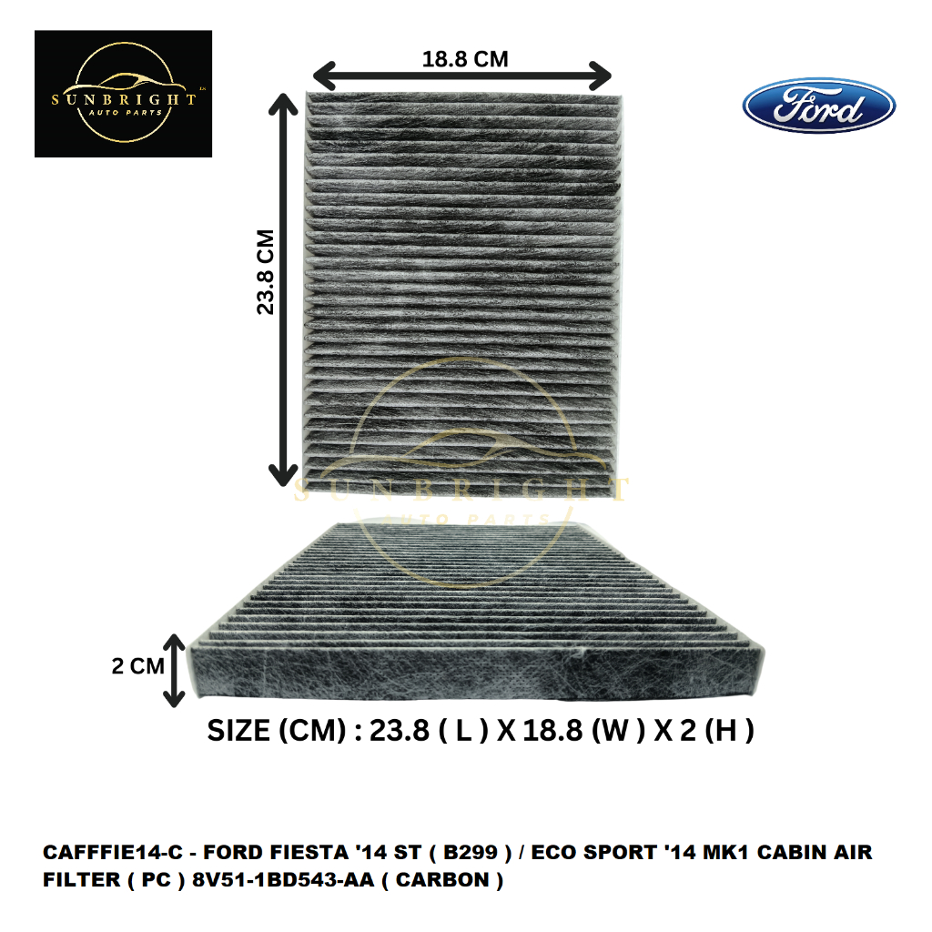 FORD FIESTA '14 ST ( B299 ) / ECO SPORT '14 MK1 CABIN AIR FILTER ( PC ) 8V511BD543AA ( CARBON