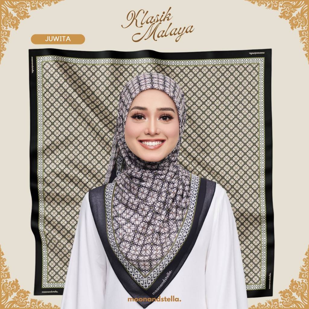 MoonandStella | Klasik Malaya | Tudung Raya 2024 | Tudung Bawal Printed ...