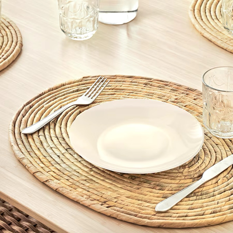 IKEA STAMSILL Rattan Placemat water hyacinth/sedge handmade, 45x35 cm