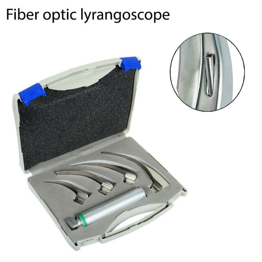 Reusable Fiber Optic Laryngoscope Macintosh and Miller Blades Set ...