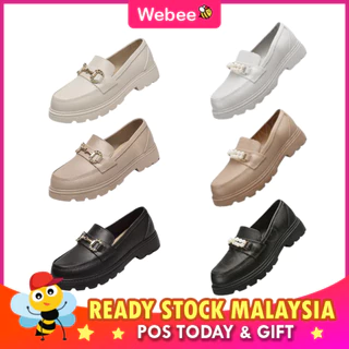 READY STOCK🔥WEBEE 1308 Sui Felsy Women Korean Style Fashion Casual Platform Martin Thick Sole Strap Casual Oxford Shoes