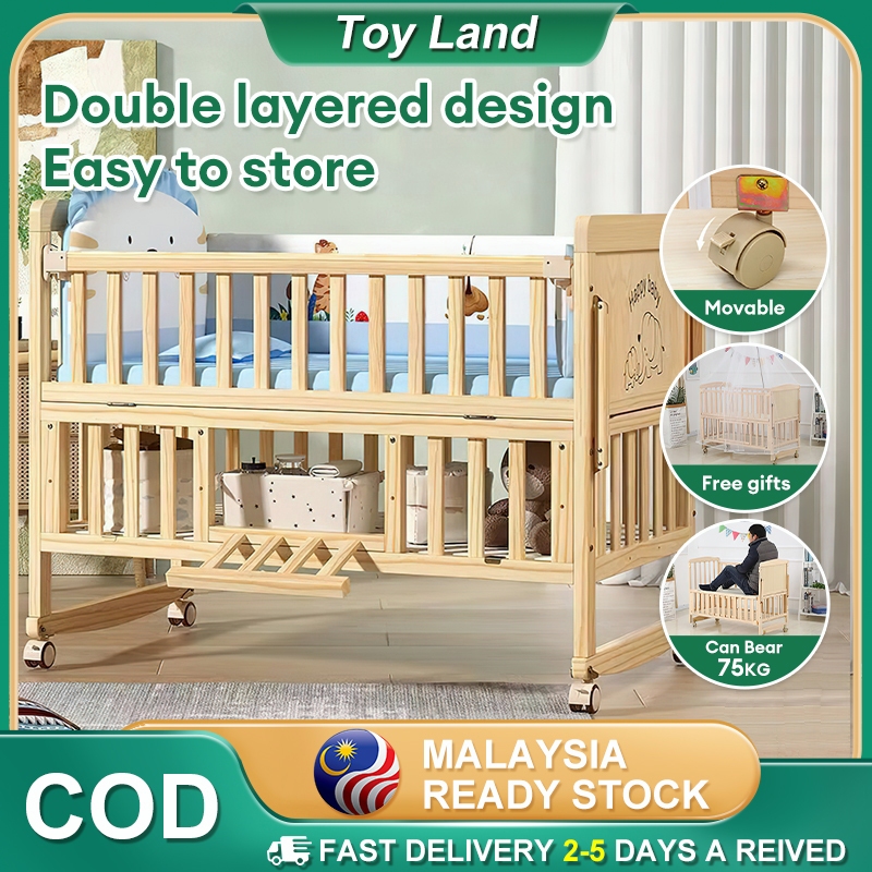 (ship discount)COD 3in1 Baby Crib Baby cot Solid Wood Crib