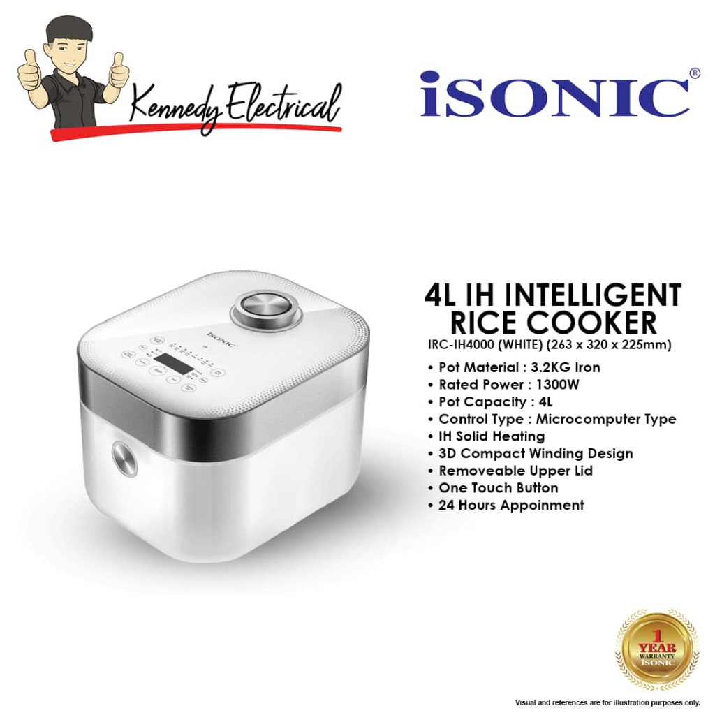 Isonic 4L IH INTELLIGENT RICE COOKER IRCIH4000 (WHITE) Shopee Malaysia