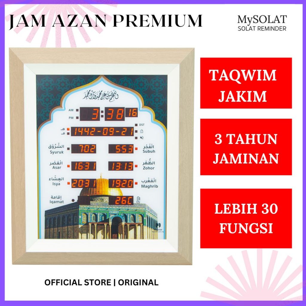 [2024 Voucher rm10 ] Jam Azan Digital Premium Waktu Jakim Premium Rumah