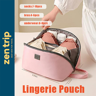 Travel Underwear Organizer Bag Multifunctional Travel Bra Underwear Storage  Bag Portable Socks Lingerie Pouch,Pink