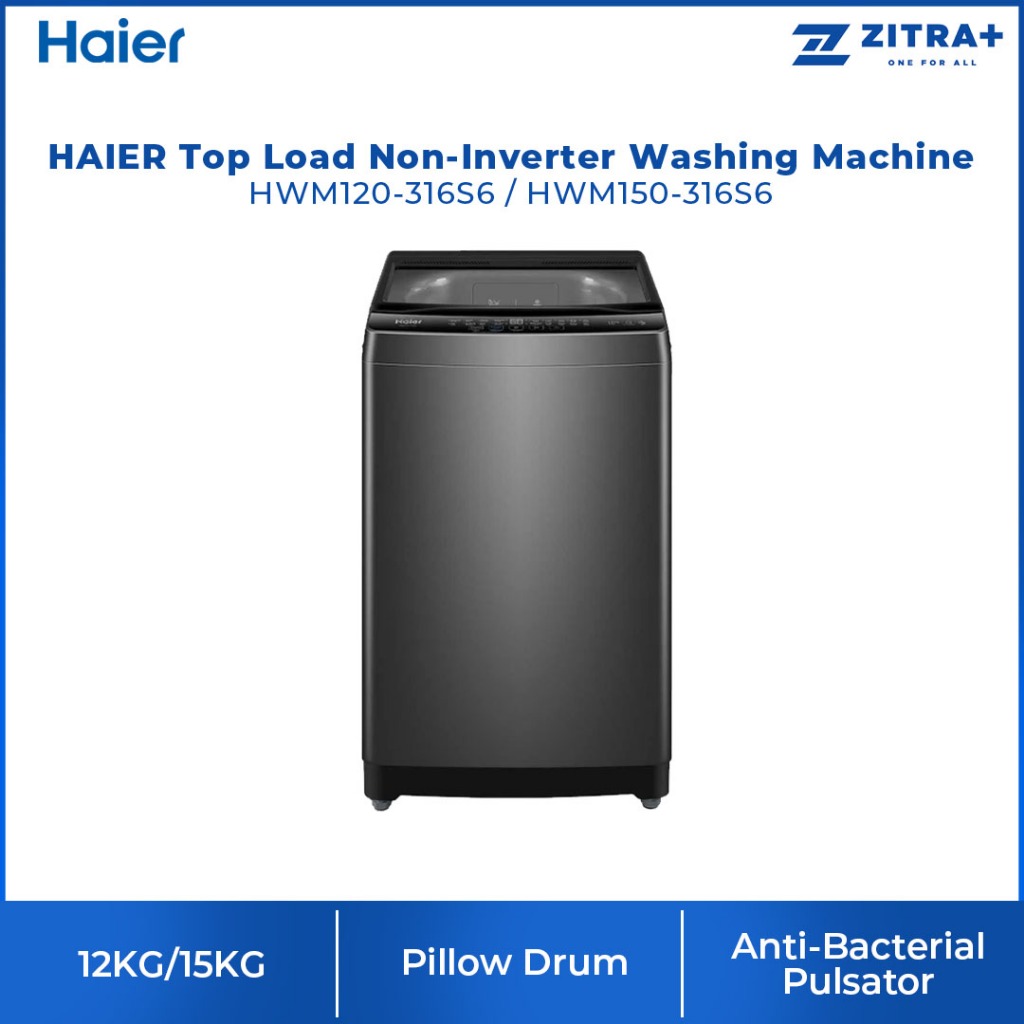 HAIER 12KG / 15KG Top Load NonInverter Washing Machine HWM120316S6