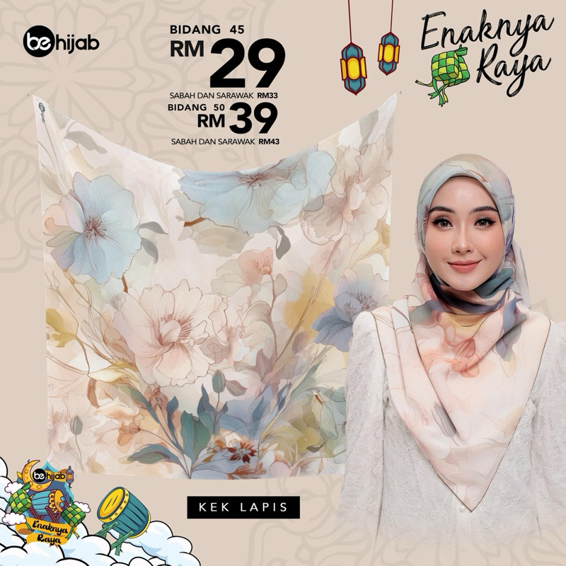 Bawal BE HIJAB TERBARU EDISI ENAKNYA RAYA | Shopee Malaysia