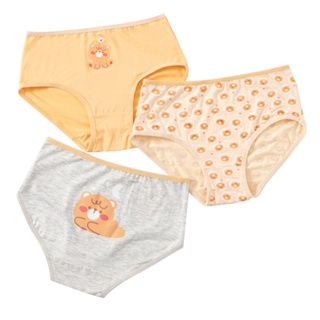 Girls Cotton Underwear 4-Pack Cute Bear Antibacterial Briefs Kids Series  Panties