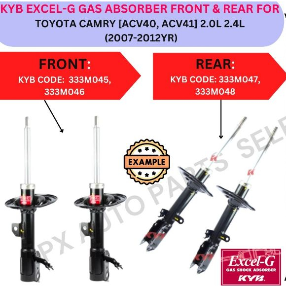KYB GENUINE ABSORBER (FRONT, REAR) FOR TOYOTA CAMRY [ACV40, ACV41] 2.0L ...