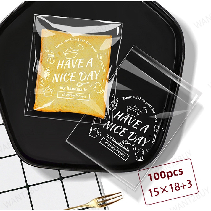 100pcs± Plastik Roti Berkualiti Berpelekat 15cm x 18cm+3cm design nice ...