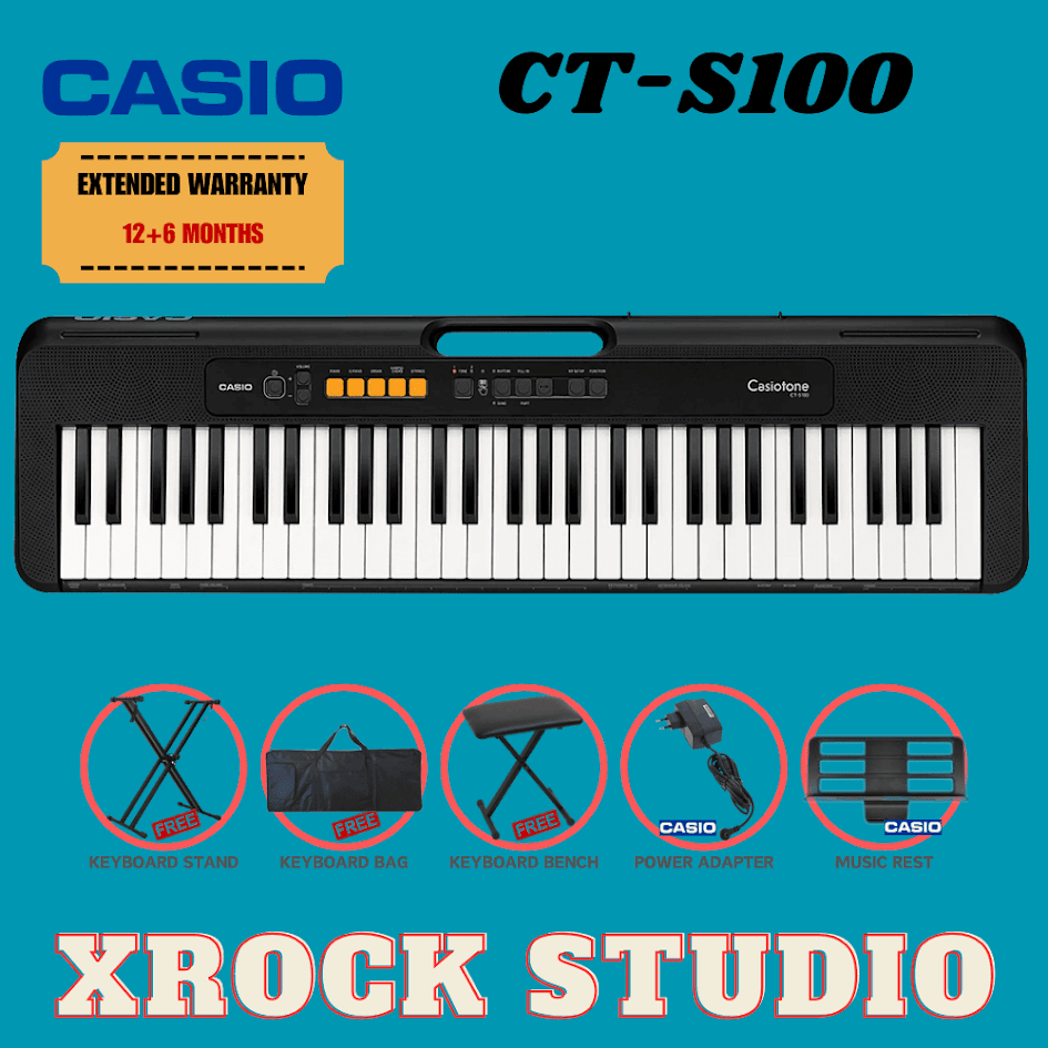 Casio CTS100 61Keys Casiotone Keyboard with Keyboard Stand, Piano