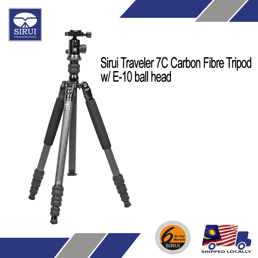 Sirui Traveler 7C Carbon Fibre Tripod With E-10 Ball Head | Shopee Malaysia