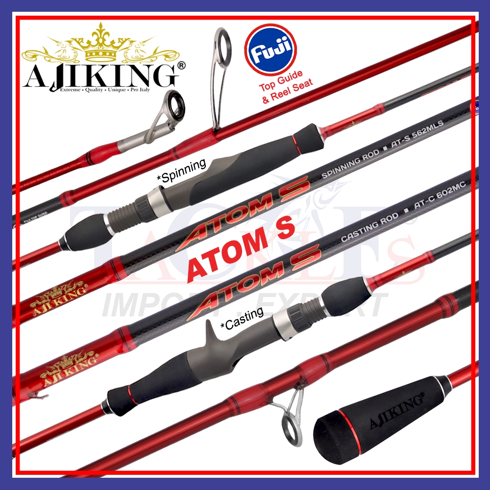 Ajiking Atom S Joran Pancing Spinning / Casting Rod 5'6-8'0kaki | Air ...