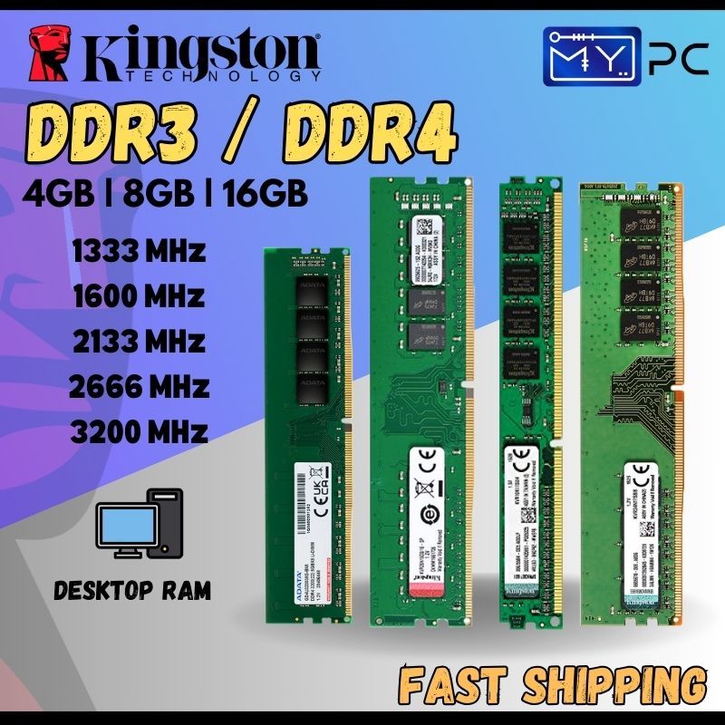 Promo Kingston DDR3/DDR4 4GB/8G/16G 1333/1600/2133/2666/3200 MHz ...