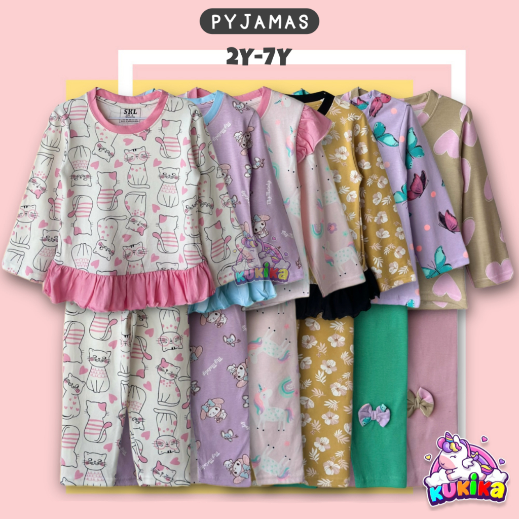 2Y-7Y • SKL • PYJAMAS LONG SLEEVE FULL PRINTED COTTON GIRL | KIDS ...