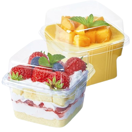 50pcs 250ml BPA Free Dessert Cake Pudding Box Clear Plastic Container ...