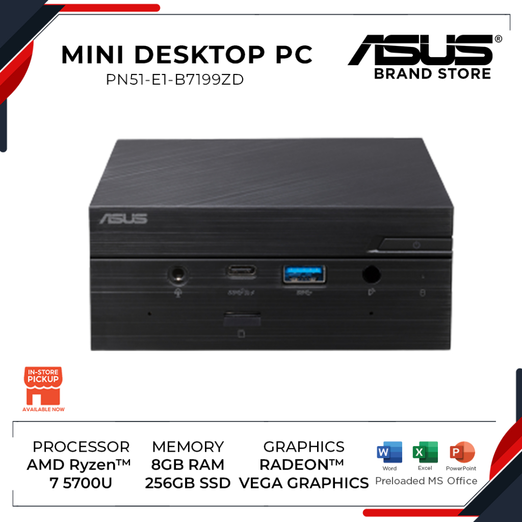 ASUS PN51E1B5201ZD/E1B7199ZD MINI DESKTOP PC R55500U/R75700U , 8GB