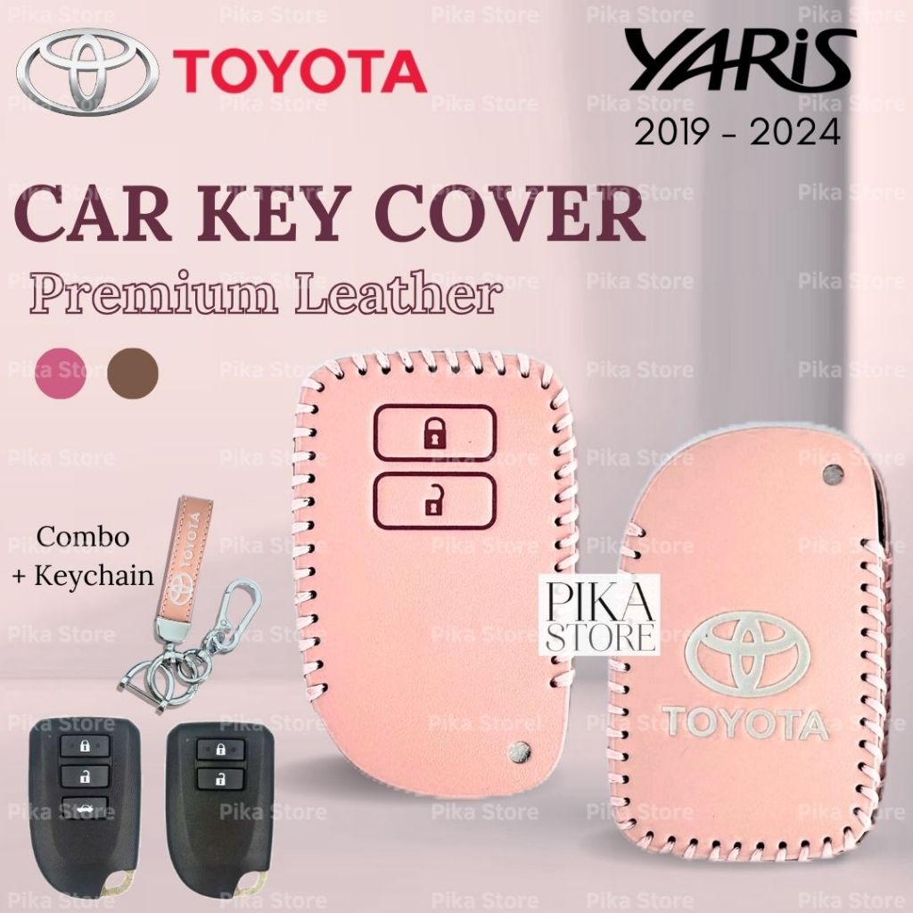 Toyota Yaris Key Cover 2 Button 2019-2023 Leather Car Cover Key Case ...