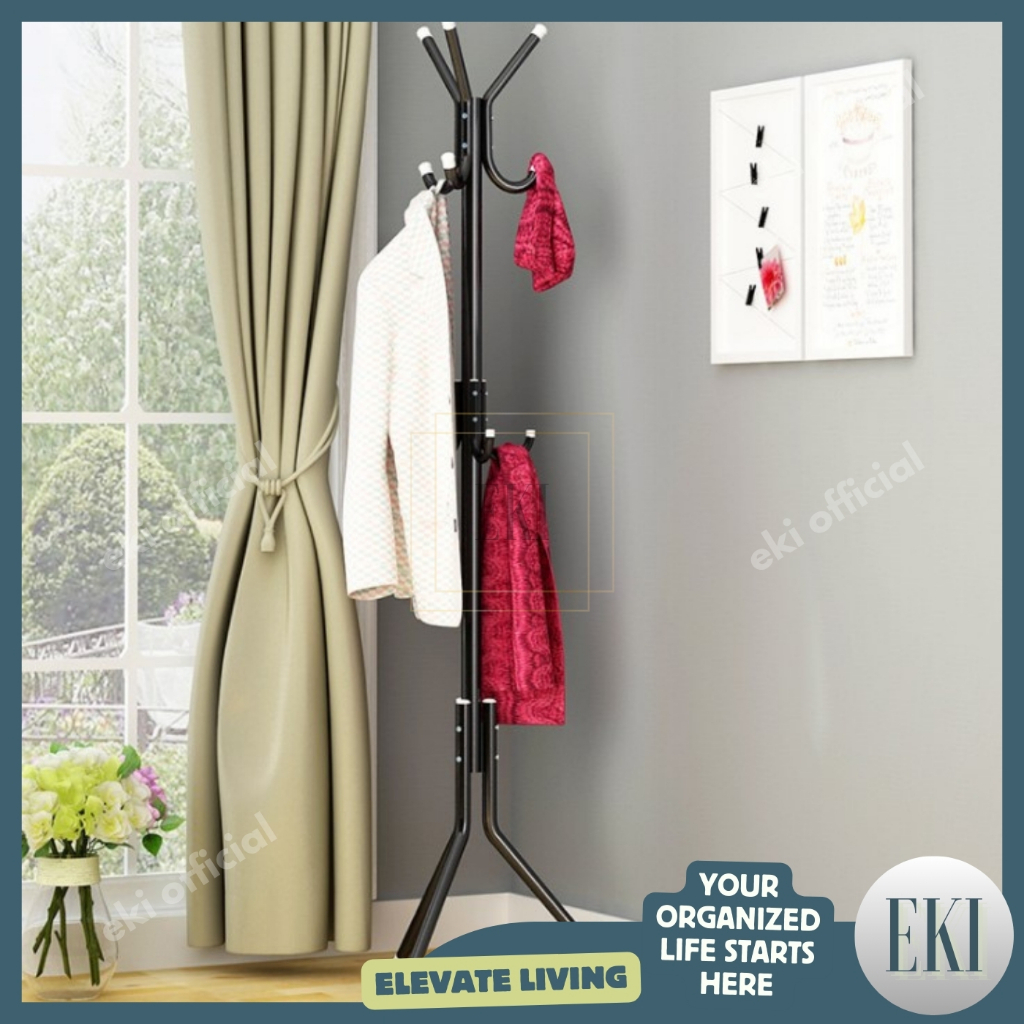 Hat Rack 9 Hooks Clothes Standing Hanger Rack Coat Handbag Scarf ...