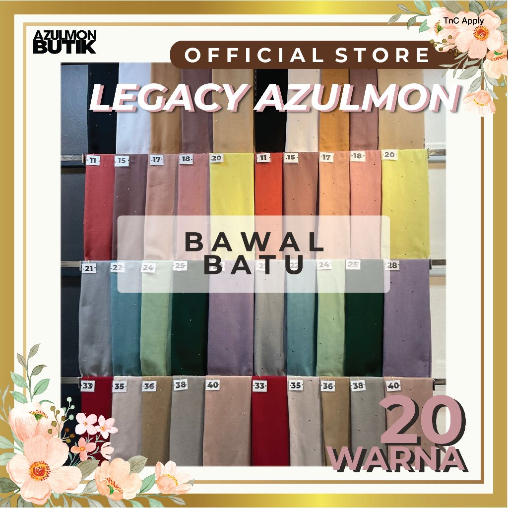 Legacy Azulmon Tudung Bawal Tabur Black Diamond Cotton Voile (Bidang 45 ...