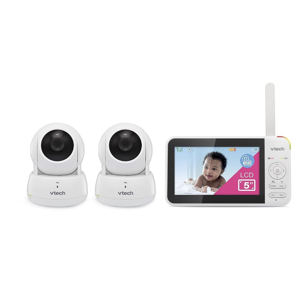 Babyphone VTech VM924 - Écran 5", Caméra HD Pan-Tilt-Zoom - Vision Nuit, Communication Bidirectionnelle