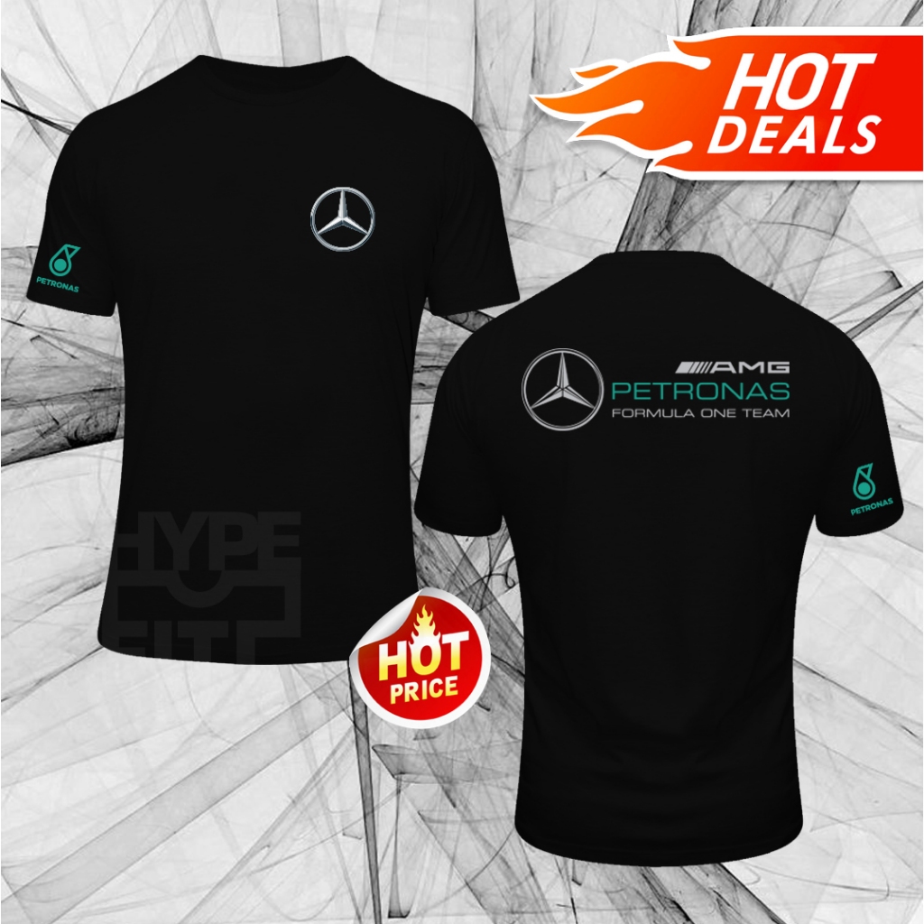 Mercedes AMG Petronas Heren T-shirt F1 met groot 3D-teamlogo, Wit, XXL