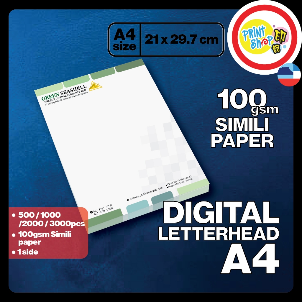 Letterhead Custom A4 Digital Printing 100gsm Full Colour | Shopee Malaysia