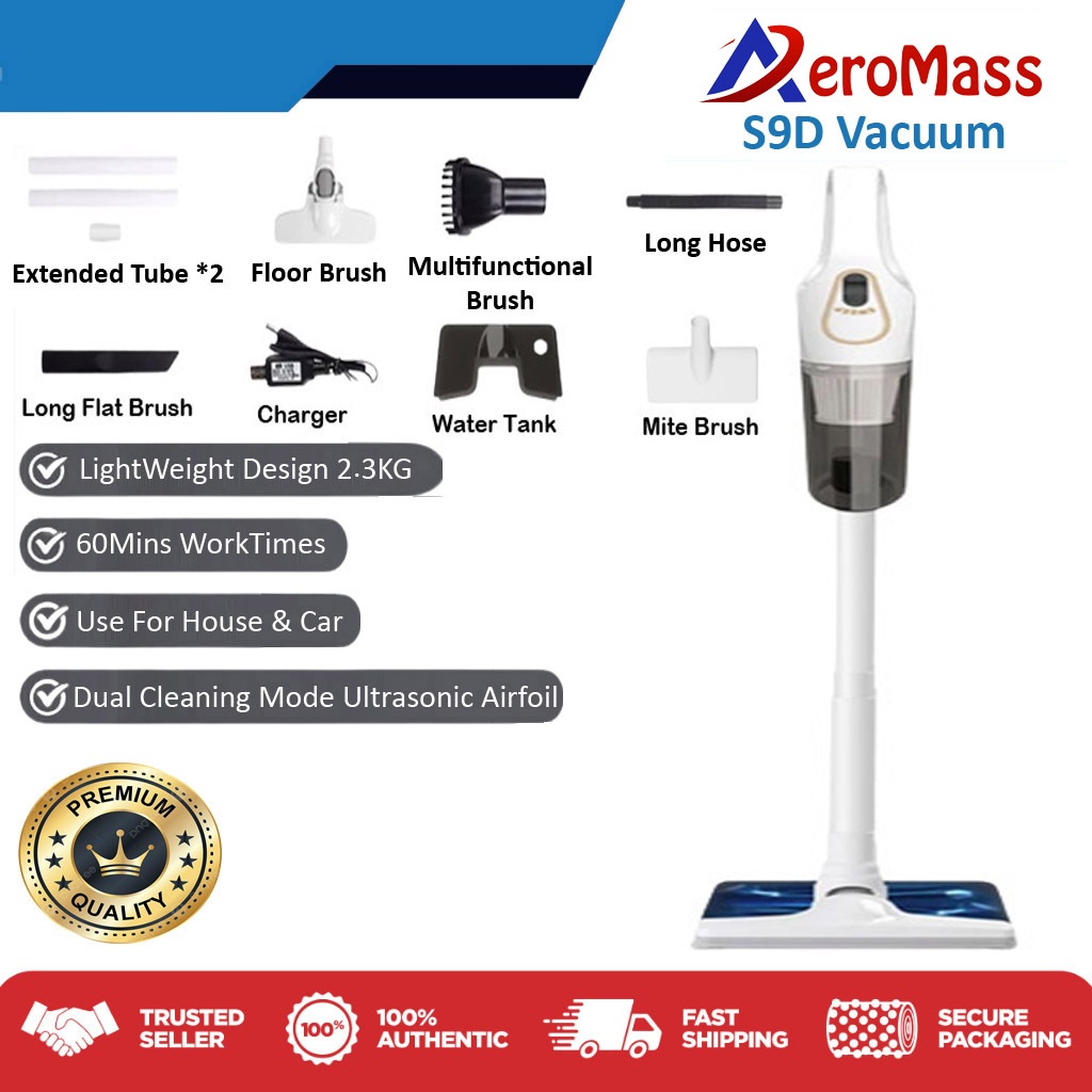 AEROMASS Cordless Vacuum Cleaner S9D Vacuum Cordless Mop Vacuum Cleaner
