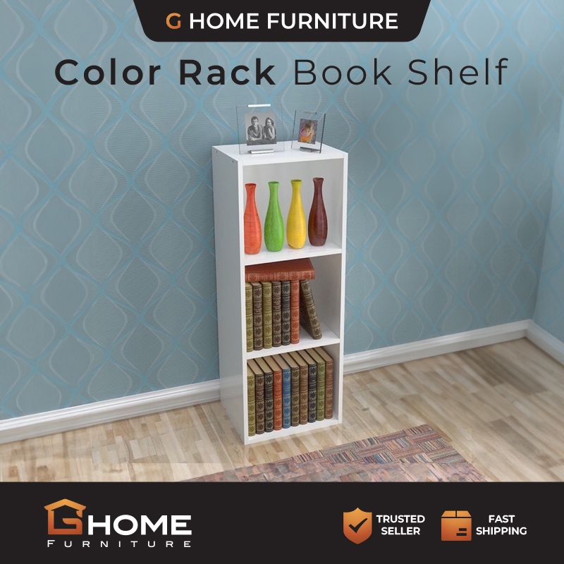 🔥OFFER🔥G HOME 3/4/5 Tier Colour Box Rack Book Shelf Wooden Multipurpose ...