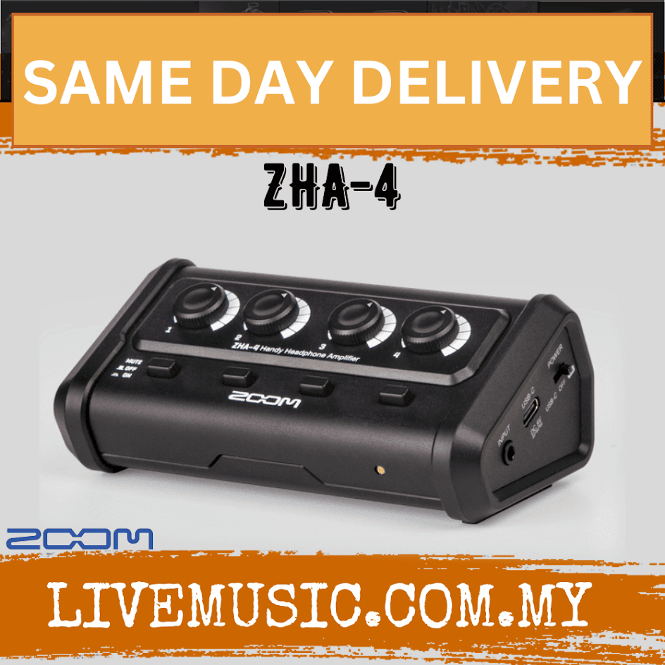 Zoom ZHA-4 Ampli Casque 4 Canaux - Splitter Audio Portable Avec Contrôles Volume Individuels