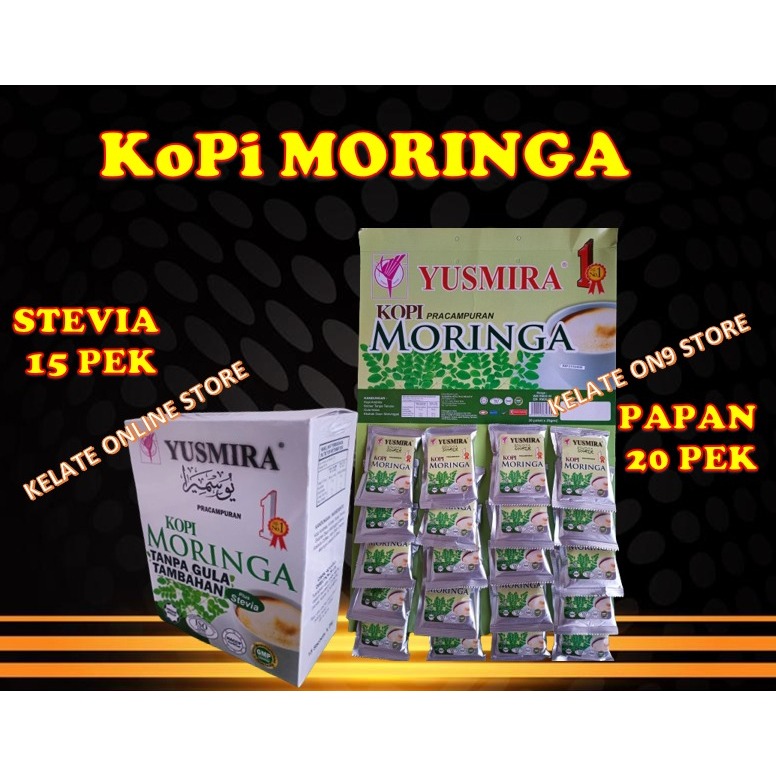 Kopi Moringa Yusmira Plus Stevia 15PEK Kopi Moringa Yusmira GULA 20PEK ...