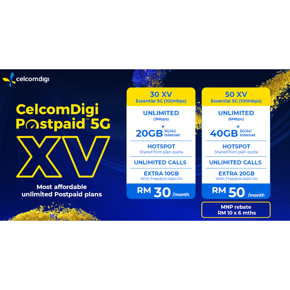 CELCOMDIGI POSTPAID 5G XV NEW PLAN - COVERAGE DIGI & CELCOM - KEKAL NOM ...