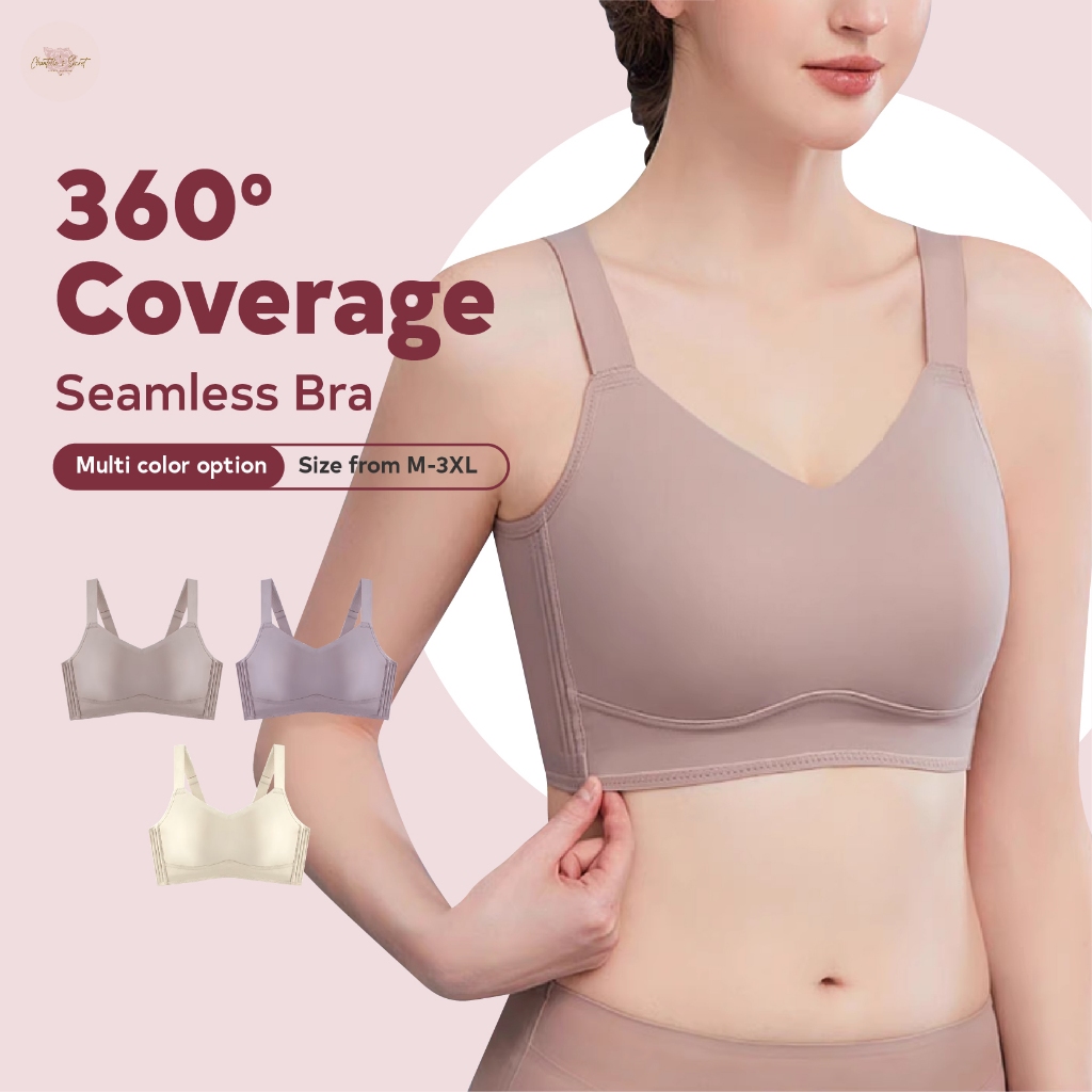 Wireless Push Up Bra For Women Super Gather Bra Dawncog Bra No Underwire Anti Sagging Full Coverage Bras Blue Xxxl
