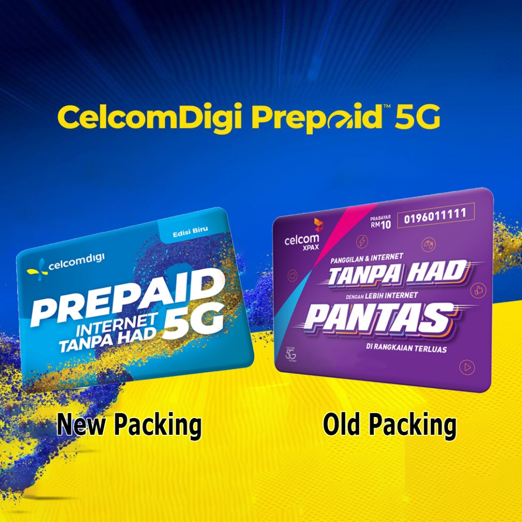 prepaid sim card 5G Edisi Biru New unlimited tanpa had