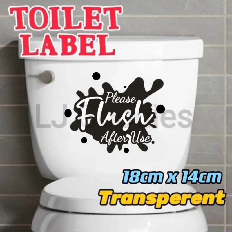 Label Flush Toilet Bowl Waterproof / Sticker Minimalist Flush Mangkuk ...