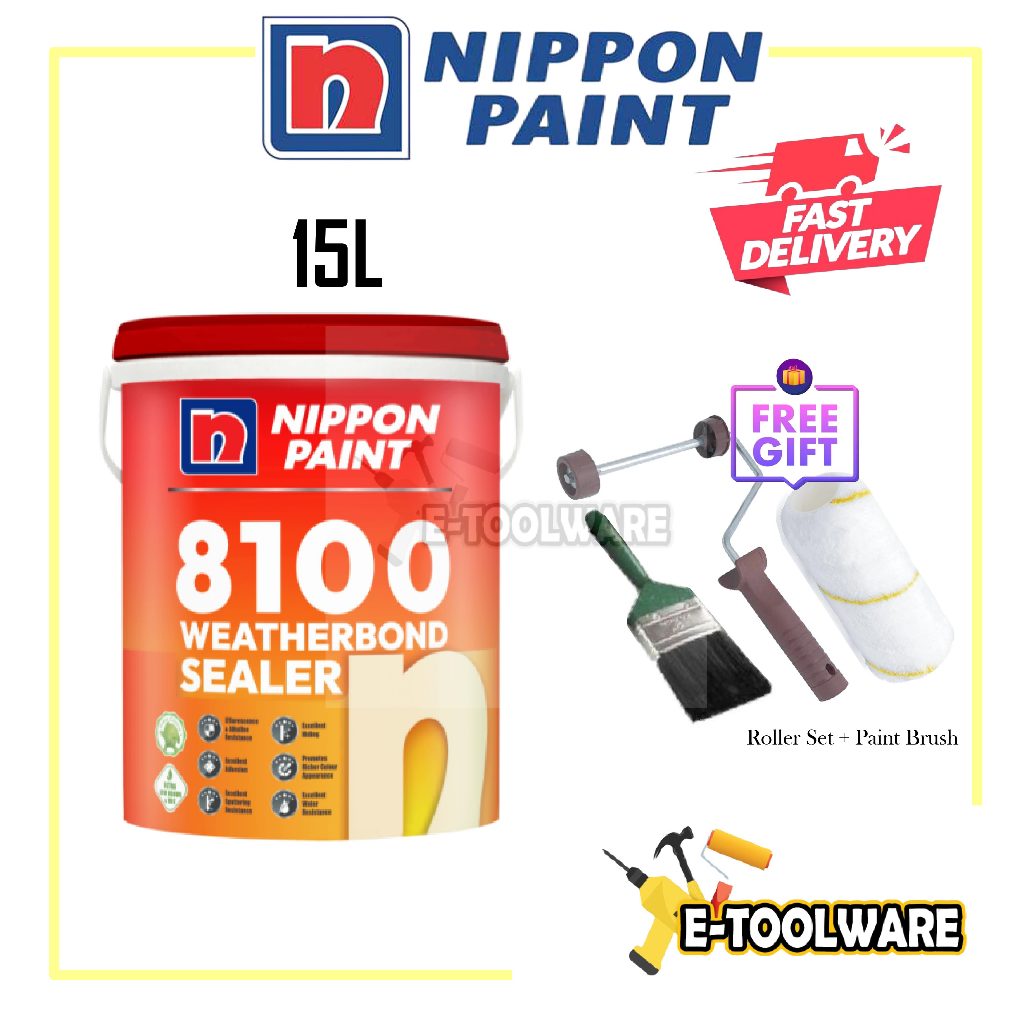 15L Nippon Paint 8100 Weatherbond Sealer Exterior Wall Sealer | Shopee ...