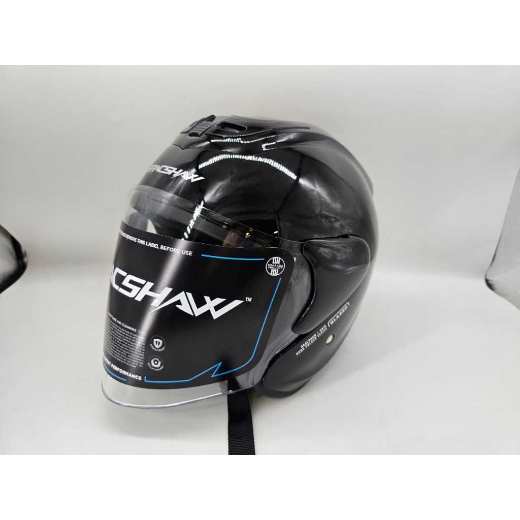 Original GRACSHAW GLAZZO BLACK DIAMOND OPEN FACE HELMET (Direct Dari ...