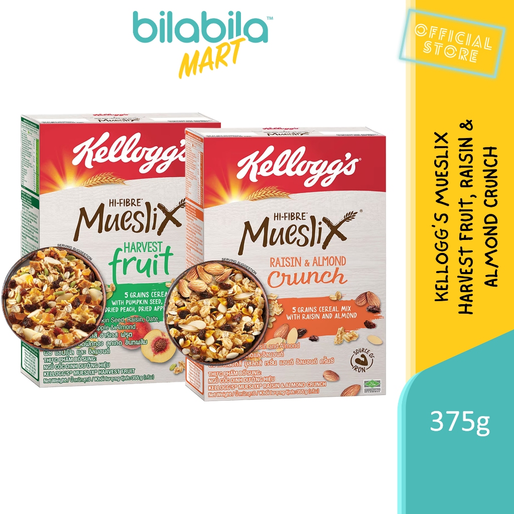 Kellogg's MuesliX Cereal Mix Campuran Bijirin (Raisin & Almond, Harvest