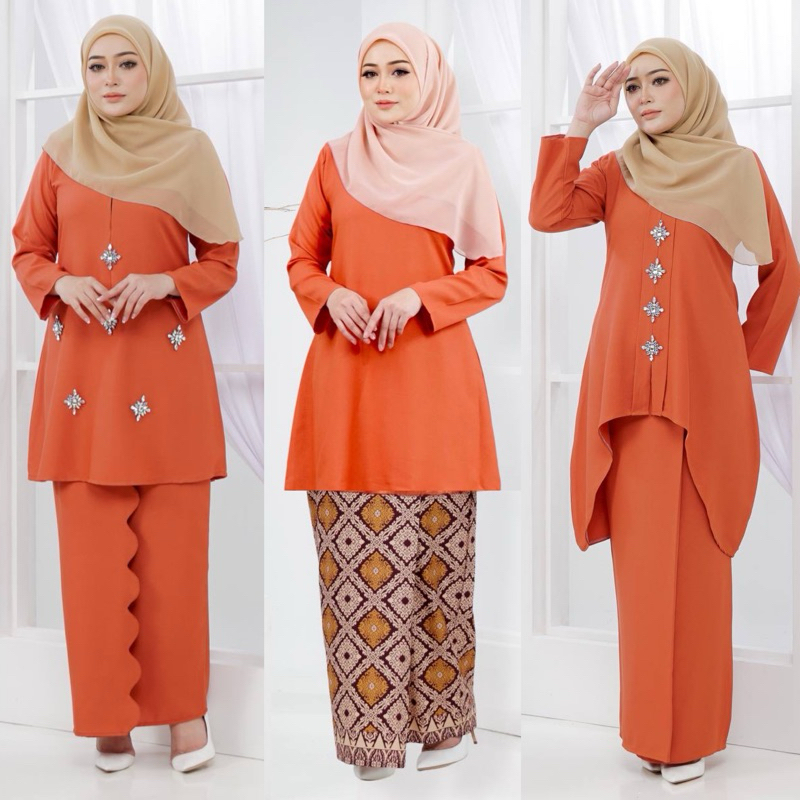 Kemboja Kebaya Brick Orange (XS - 5XL) main image 0