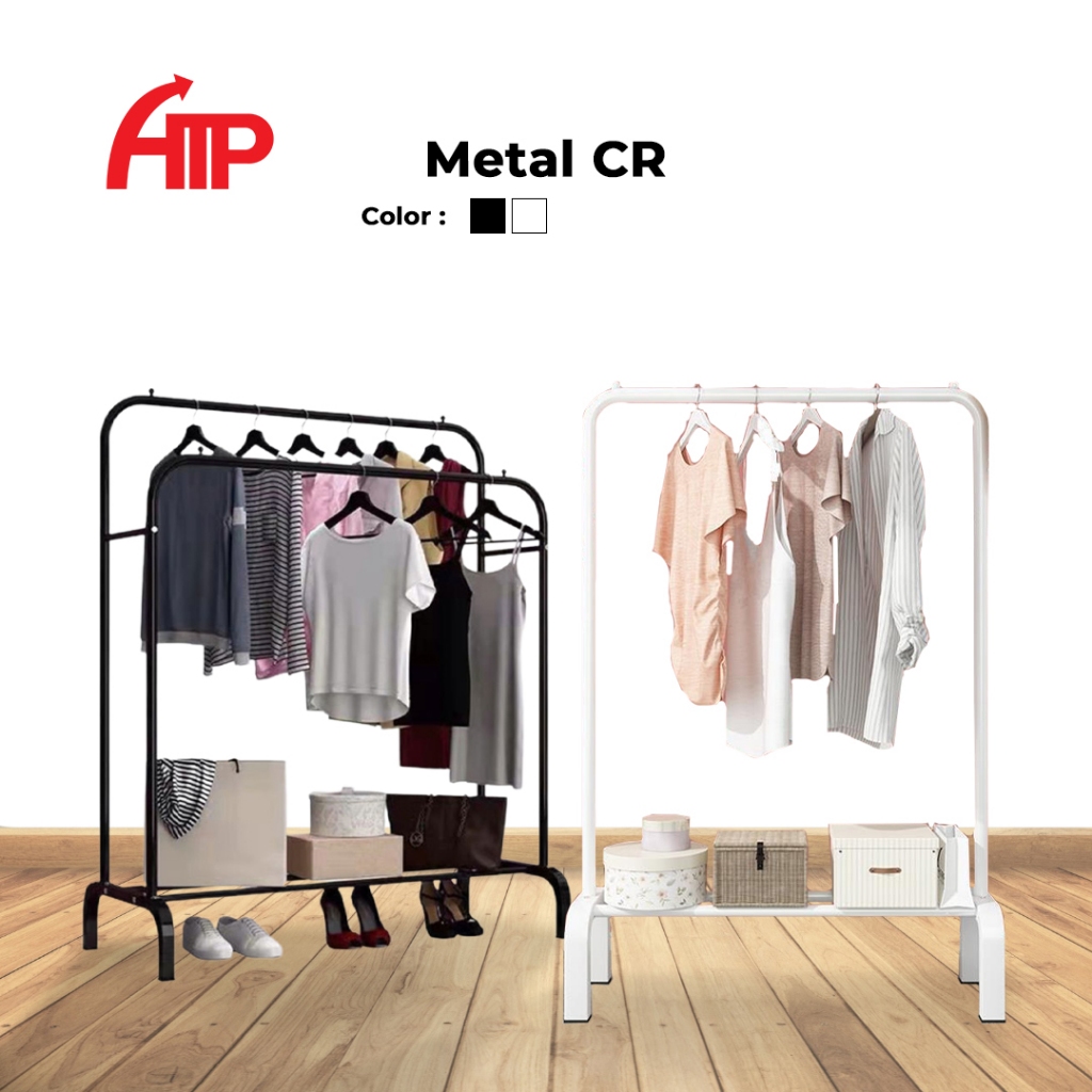 ATP RACK Rack Single/Double Clothes Hanging Rack Shoe Wardrobe Closet ...