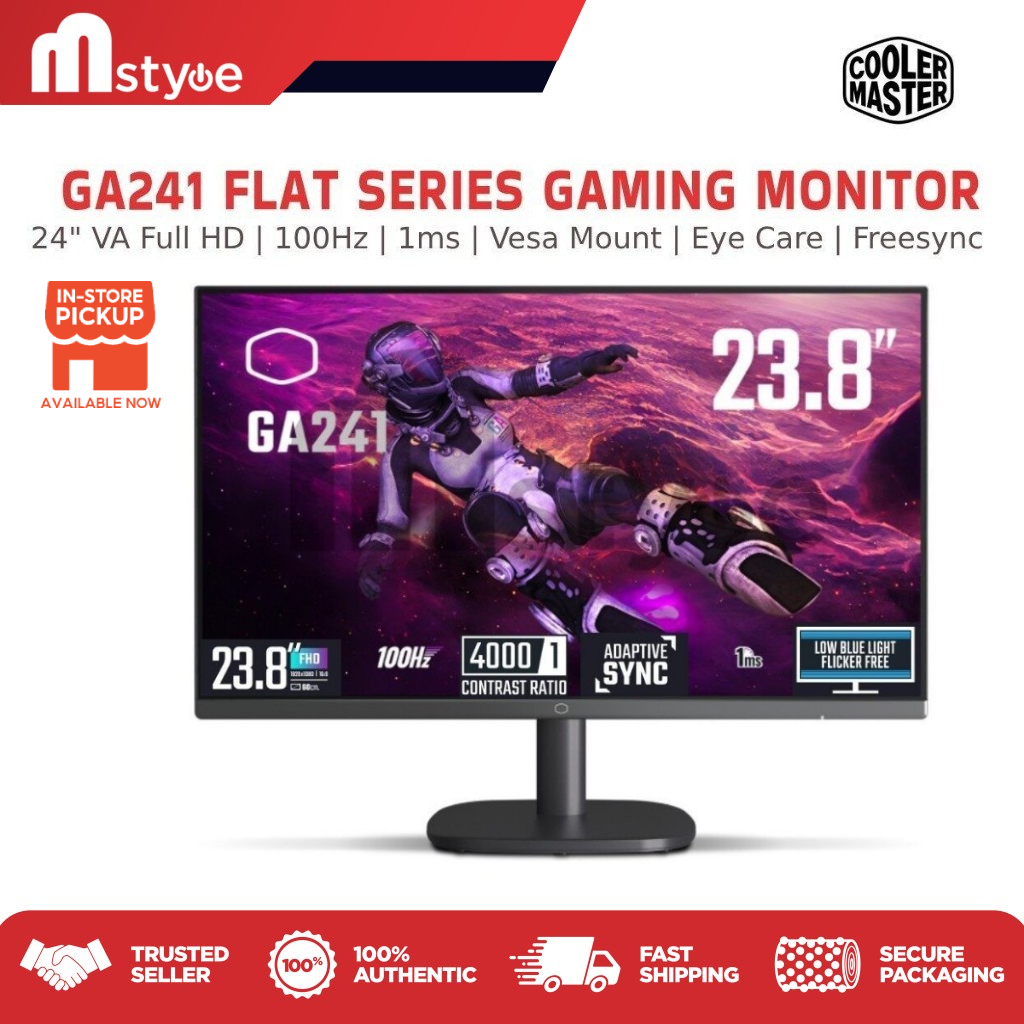 Cooler Master GA241 Display / Gaming Monitor (VA, Full HD, 100Hz, 1ms ...