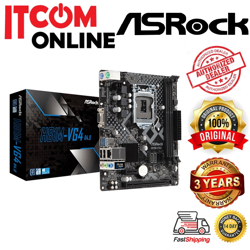 ASROCK H81M VG4 R4 0 DDR3 SOCKET 1150 MOTHERBOARD Shopee Malaysia