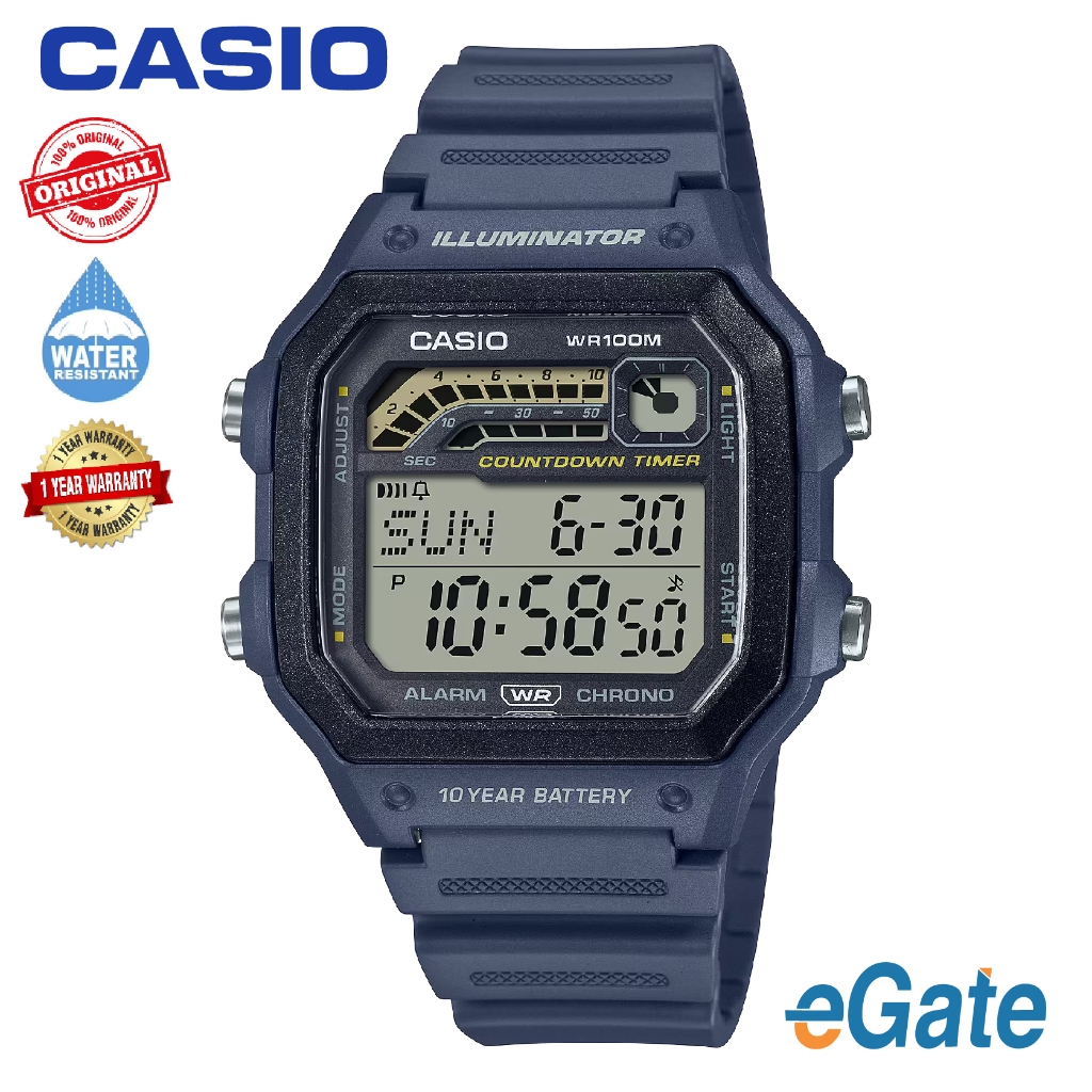 Casio Digital Resin 3 Stopwatch WS-1600H-2AVDF main image 0